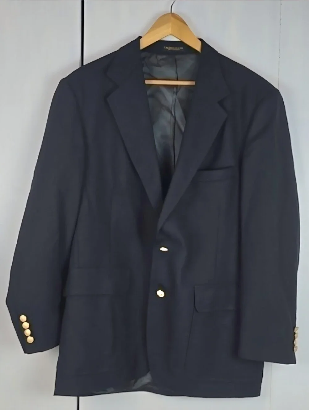 Muldoons |Mens Navy and Brass Suit Jacket Coat Preppy Dressy Sz.42r